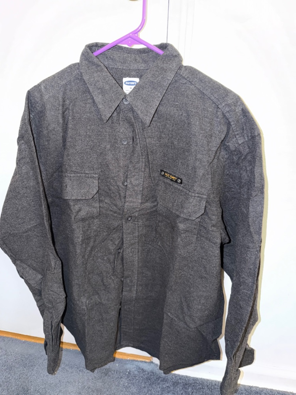 Old Navy Charcoal Gray Cotton Button-Up Shirt